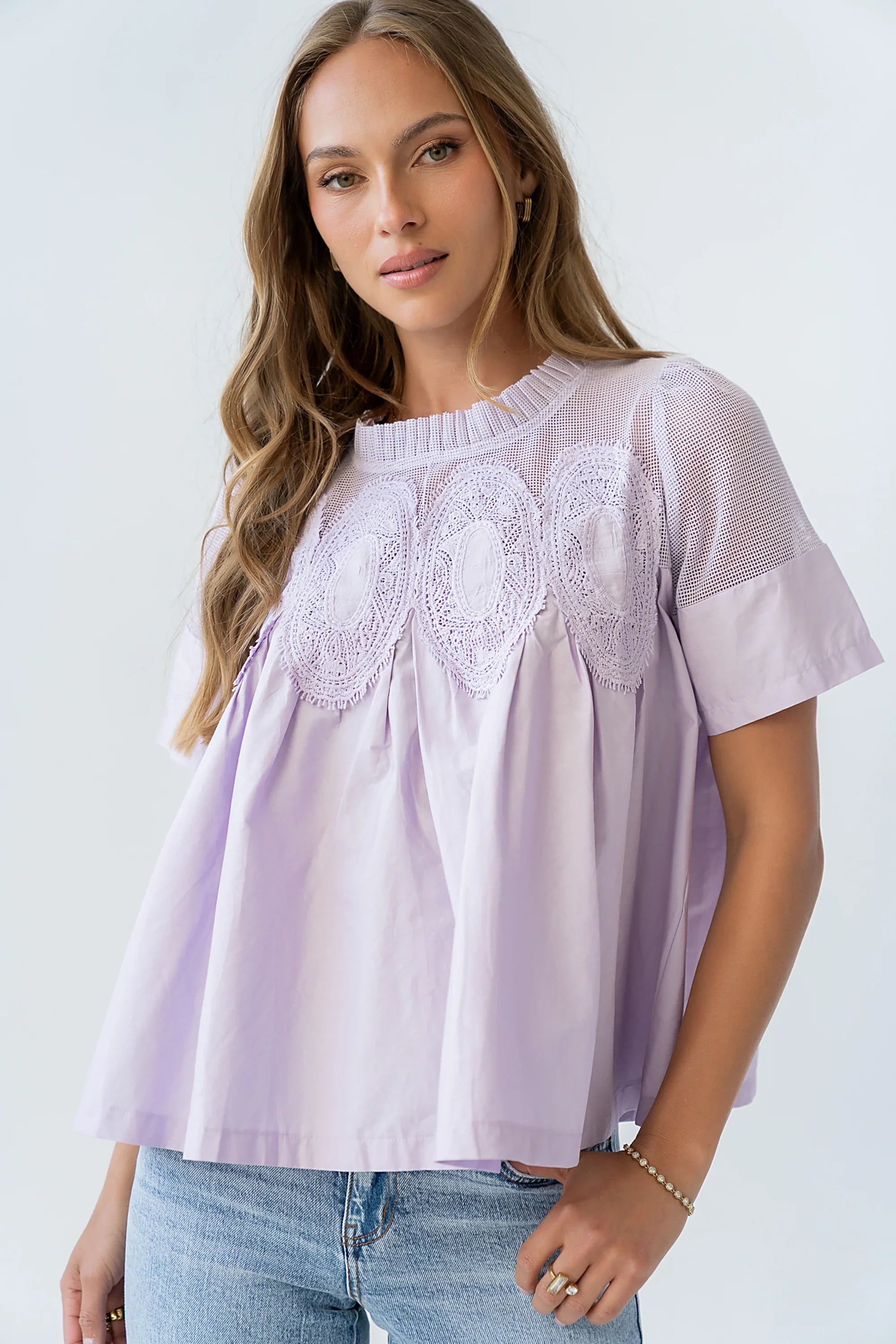 Estelle Mesh Top in Lavender