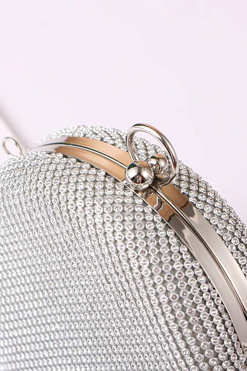 Silver Exquisite Round Party Handbag
