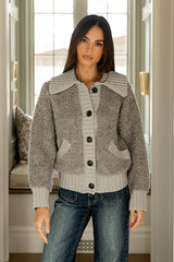 Jonah Collared Cardigan in Grey FINAL SALE