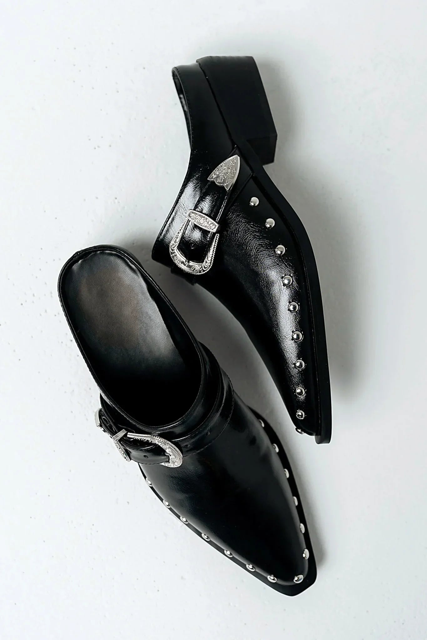 Tessa Western Mule in Black