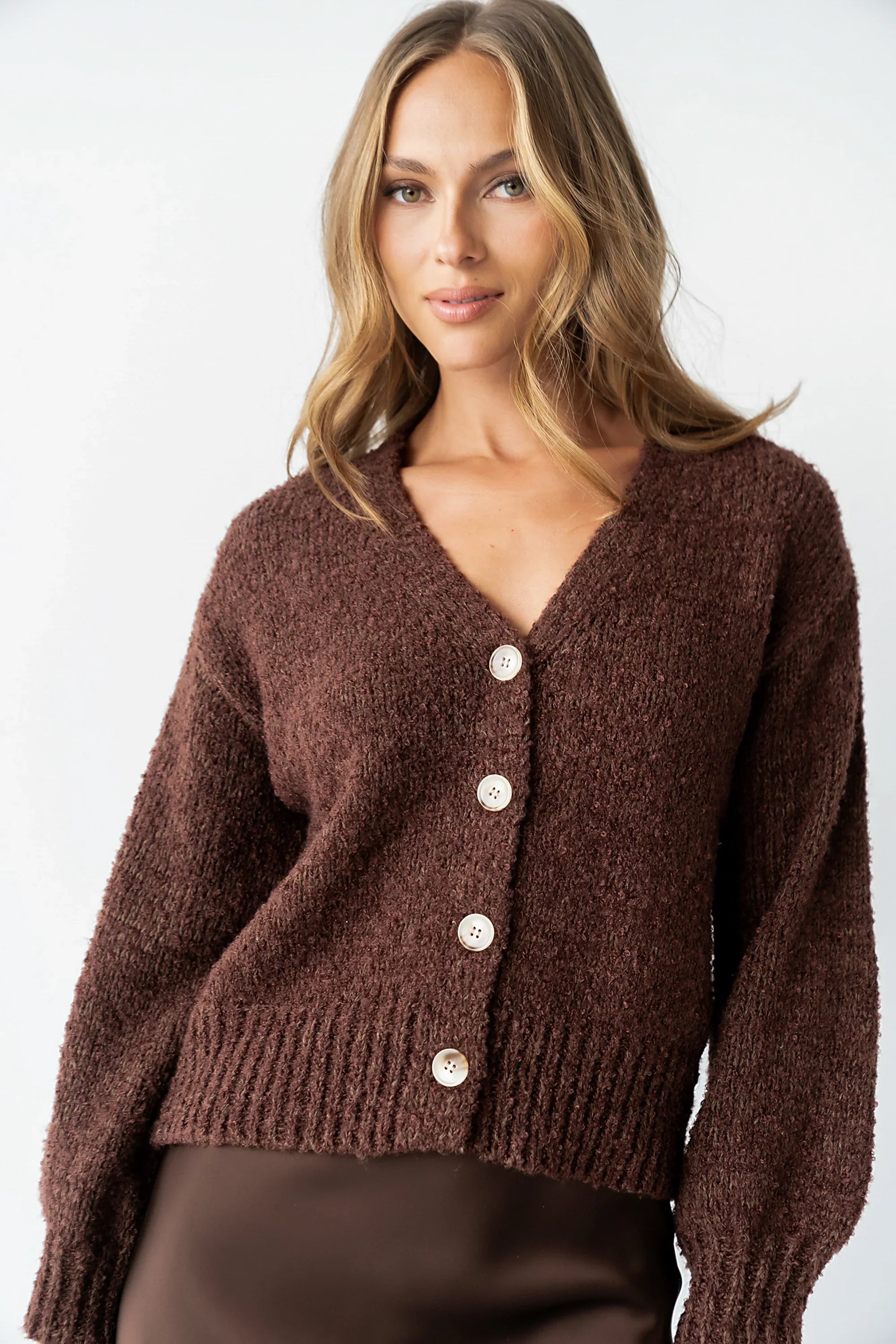 Markie Knit Cardigan in Brown