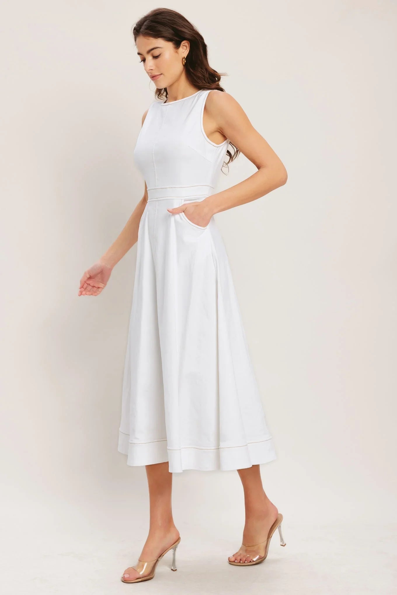 CLOUDLIGHT SUMMER WHITE MIDI DRESS