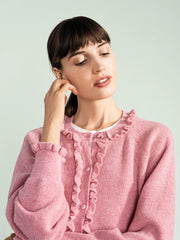 Cashmere Wilder Ruffle Cardigan