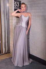 Georgina Corset Ball Gown With Scarf