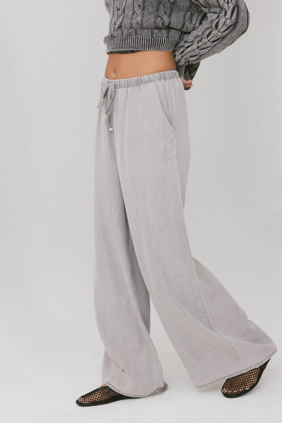 Luisa Wide Leg Pants in Grey FINAL SALE