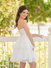 Ivy A Line Sweetheart White Lace Short Homecoming Dress