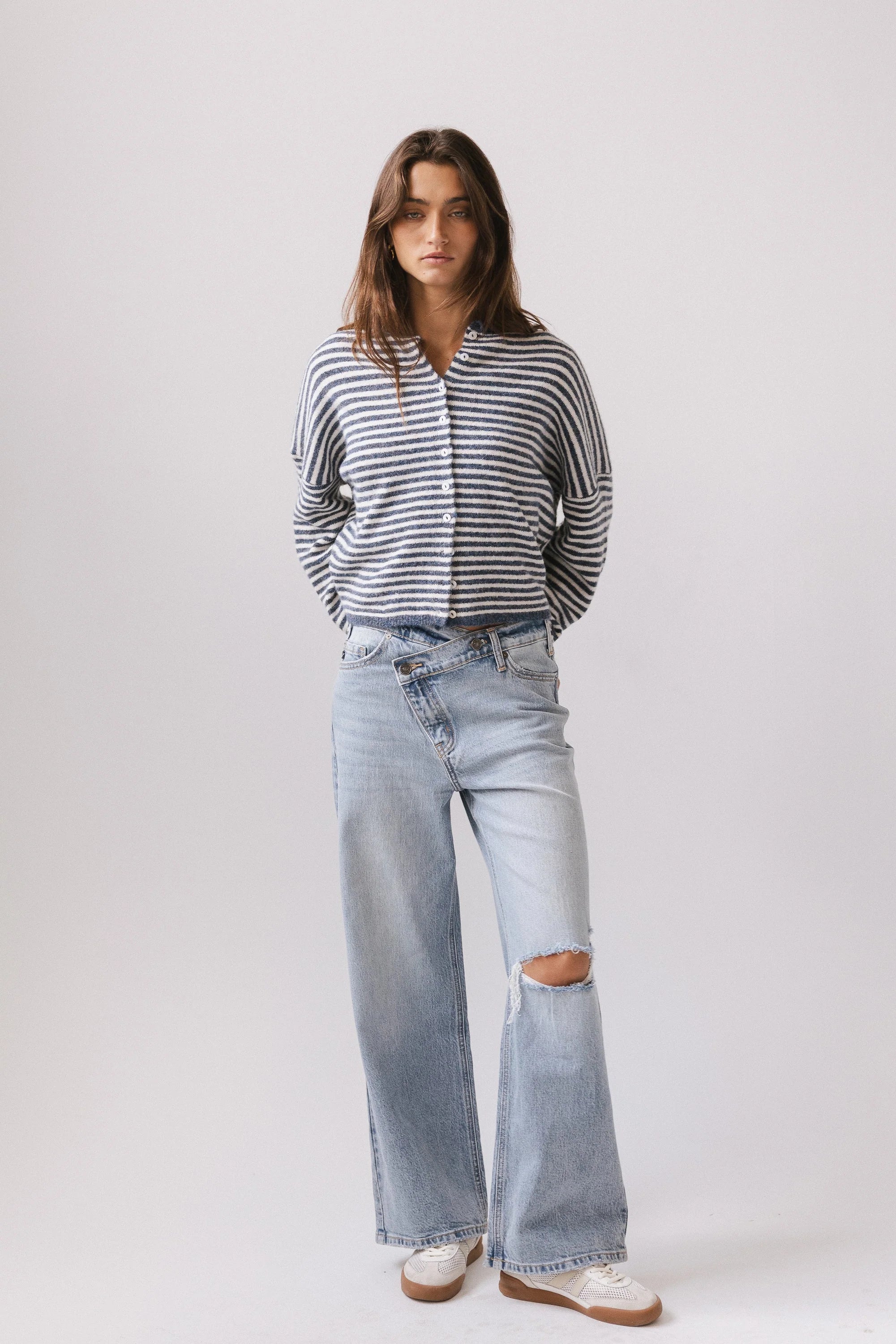 Lyla Crossover Wide Leg Jeans