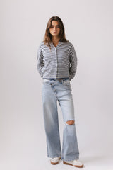 Lyla Crossover Wide Leg Jeans