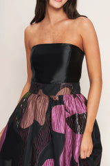 ABSTRACT ROSE BLACK MIDI DRESS FINAL SALE