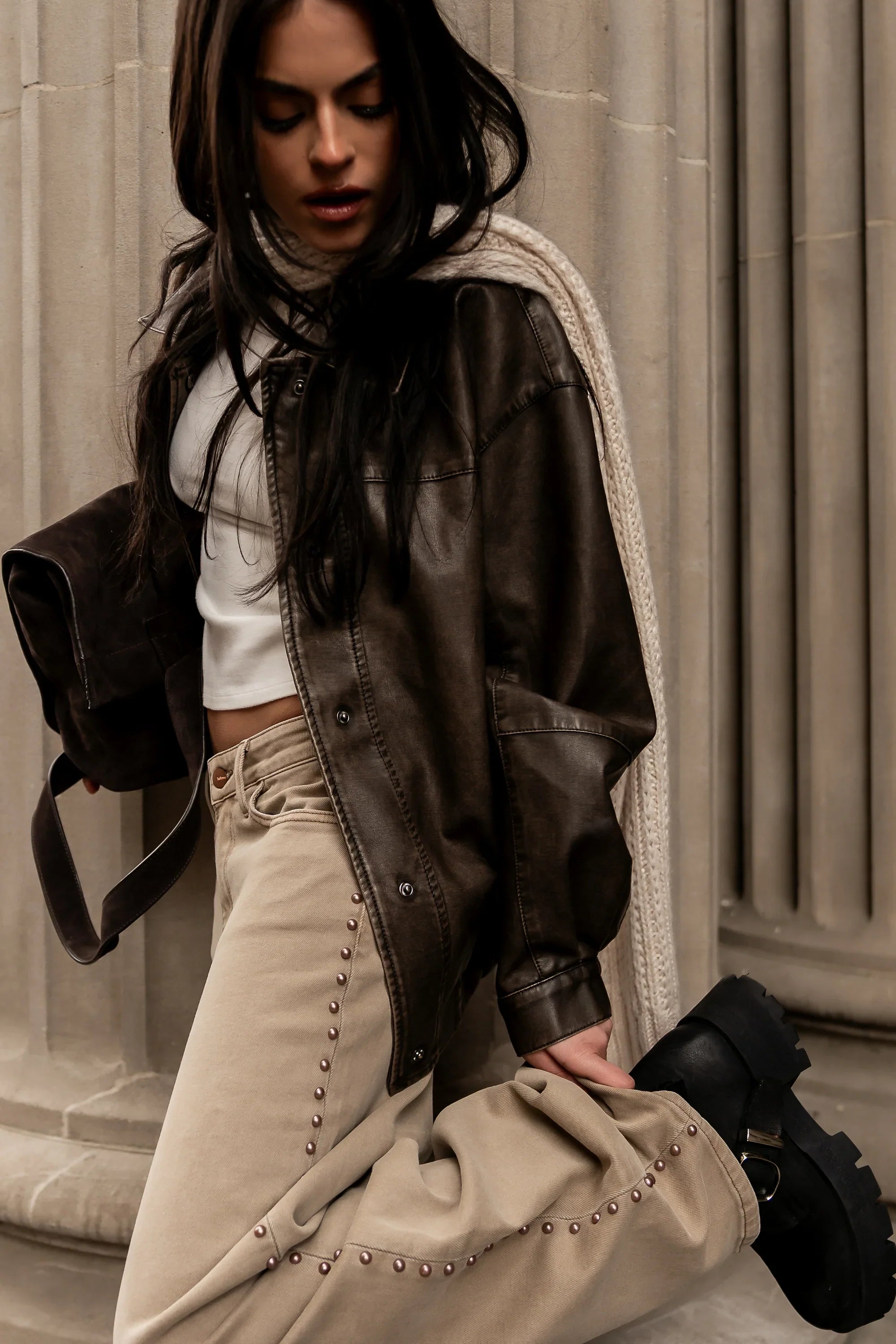 Bronco Studded Straight Leg Jeans