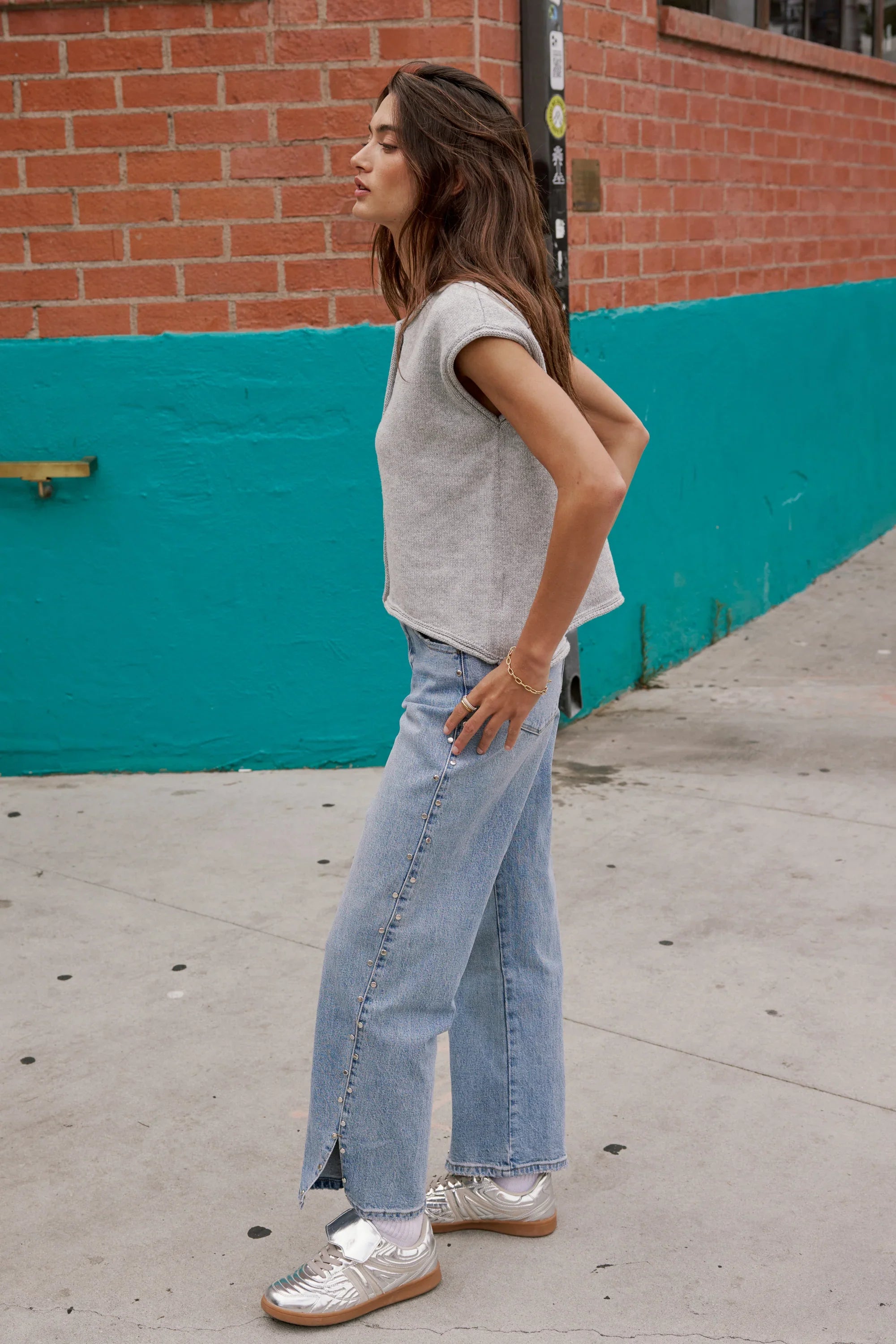 Cleo Studded Wide Leg Jeans FINAL SALE