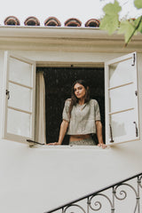 Kortney Floral Oversized Top in Sage