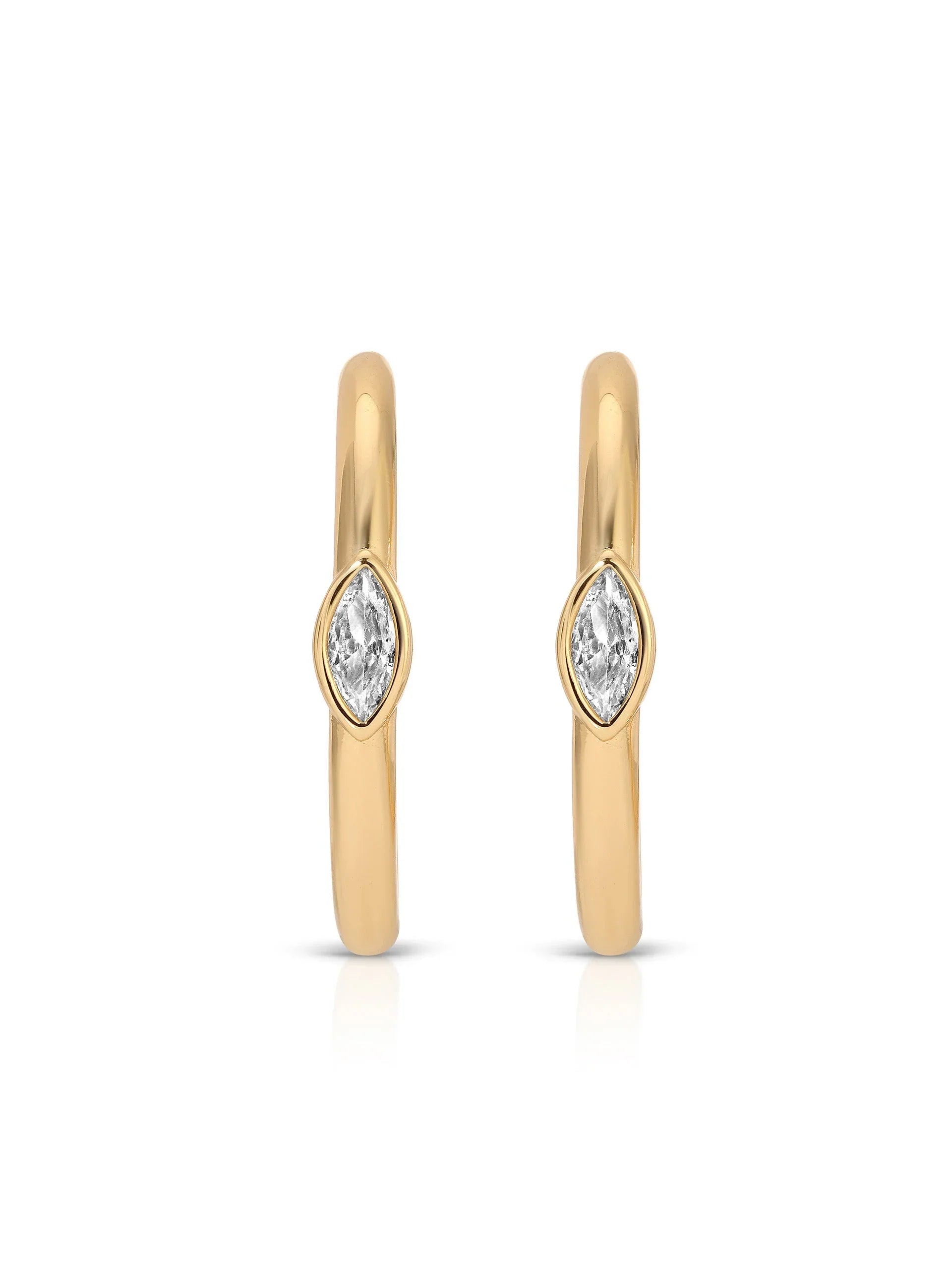 Medium Marquise Crystal Hoops