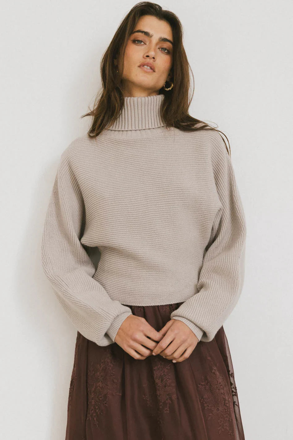Gracelyn Turtleneck Sweater in Fog FINAL SALE