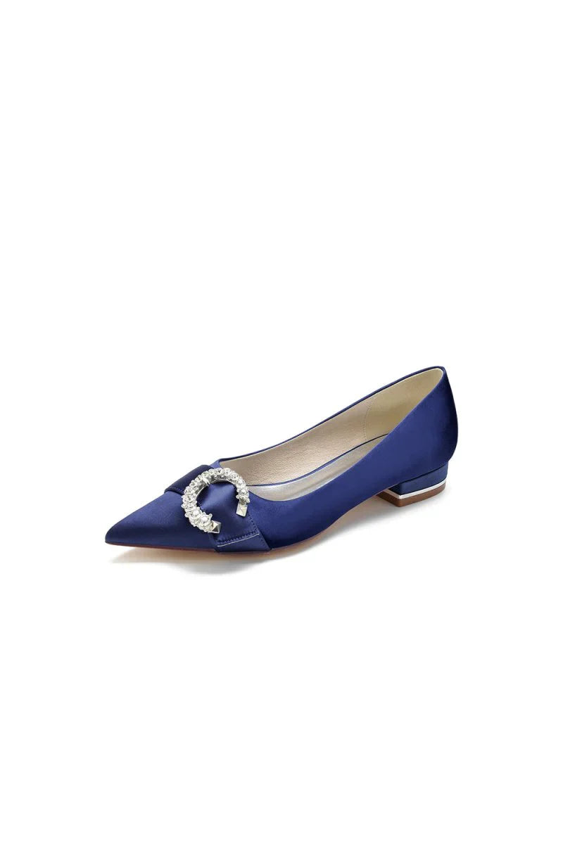 Beading Pointed Toe Kitten Heels