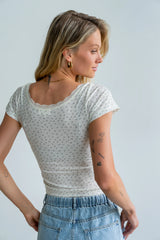 Liliana Floral Tee in Beige