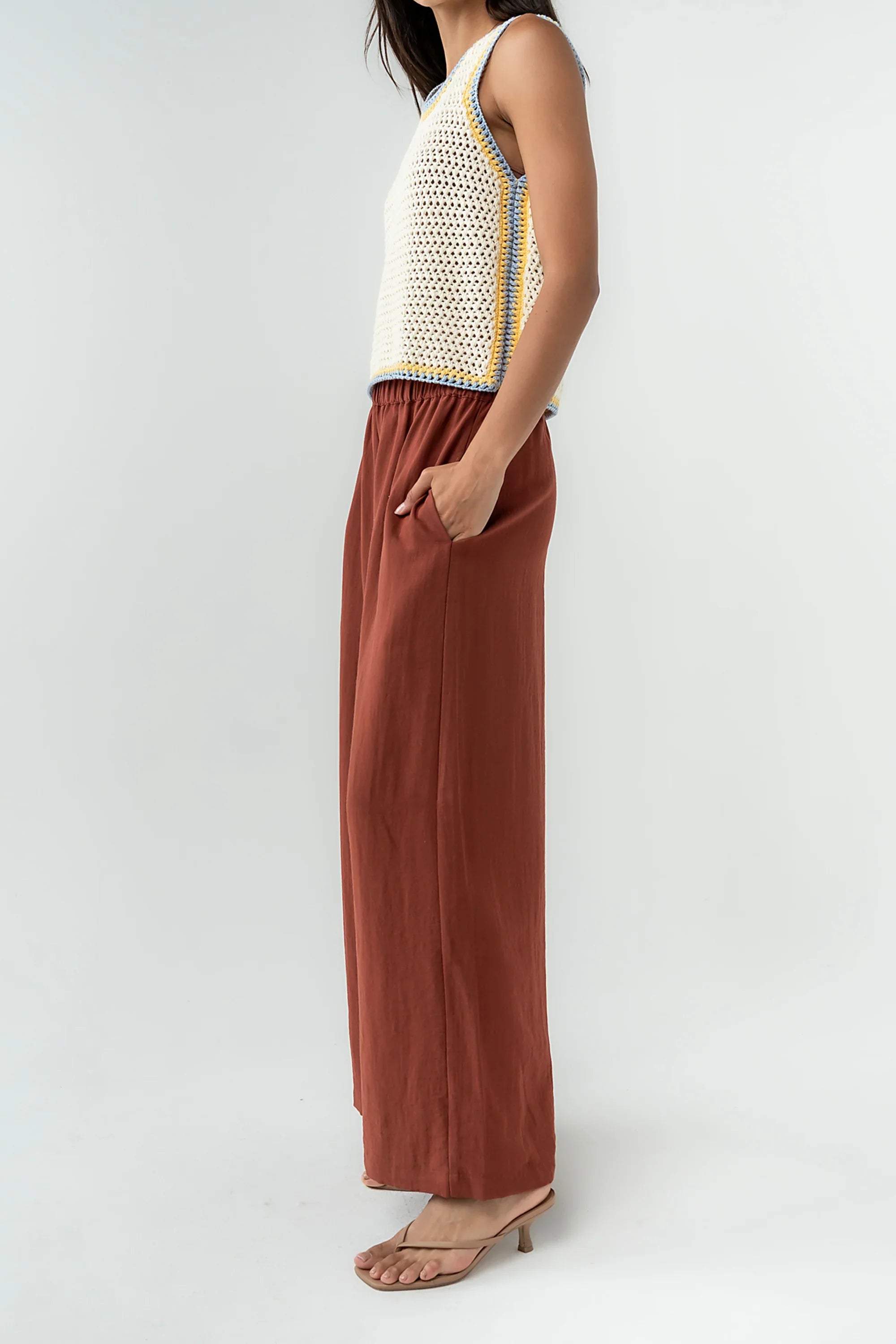 Lee Wide Leg Pants in Brick