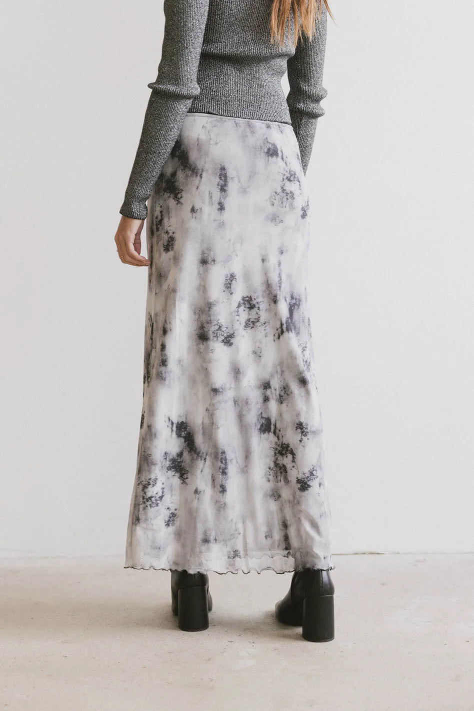 Chandler Abstract Maxi Skirt in Grey FINAL SALE
