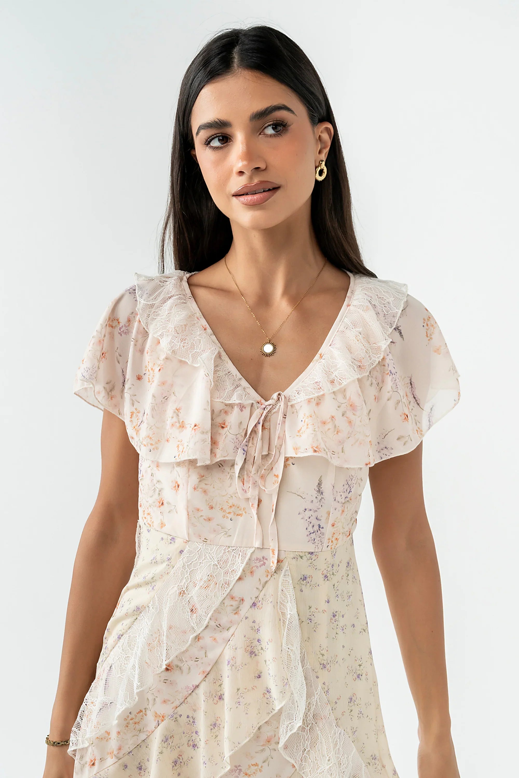 Kora Ruffle Maxi Dress in Yellow