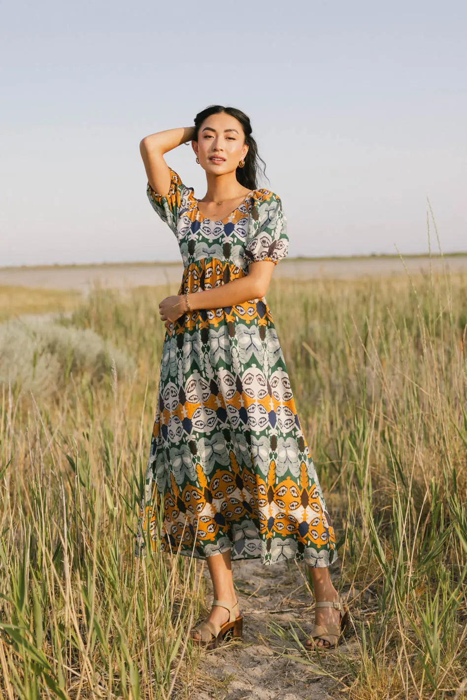 Ainoa Abstract Midi Dress FINAL SALE