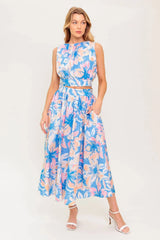 SUMMER HARMONY TIE TOP SKIRT SET POWDER BLUE FINAL SALE