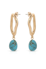 Open Circle Turquoise Dangle Earrings