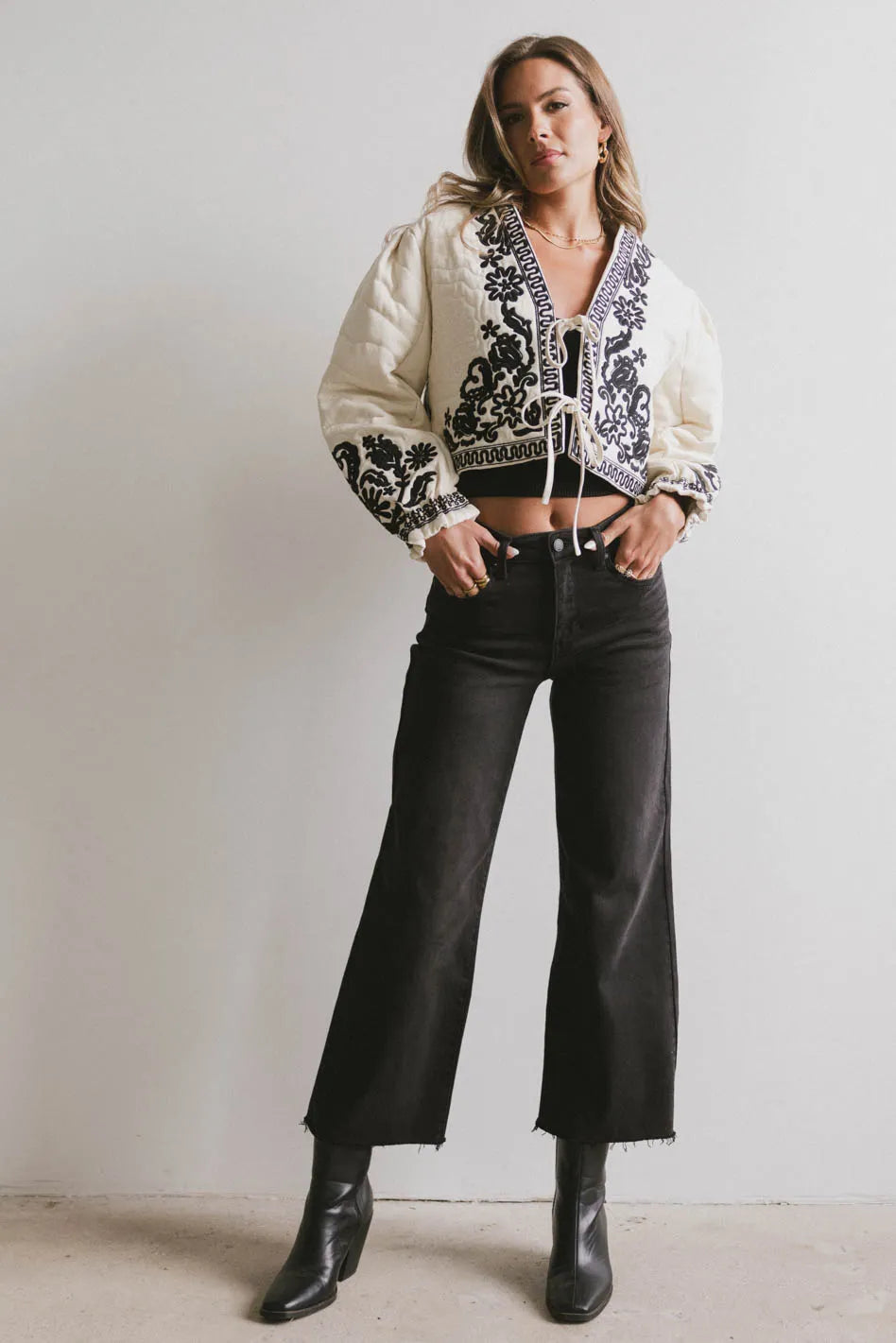 Benja Embroidered Jacket in Ivory FINAL SALE