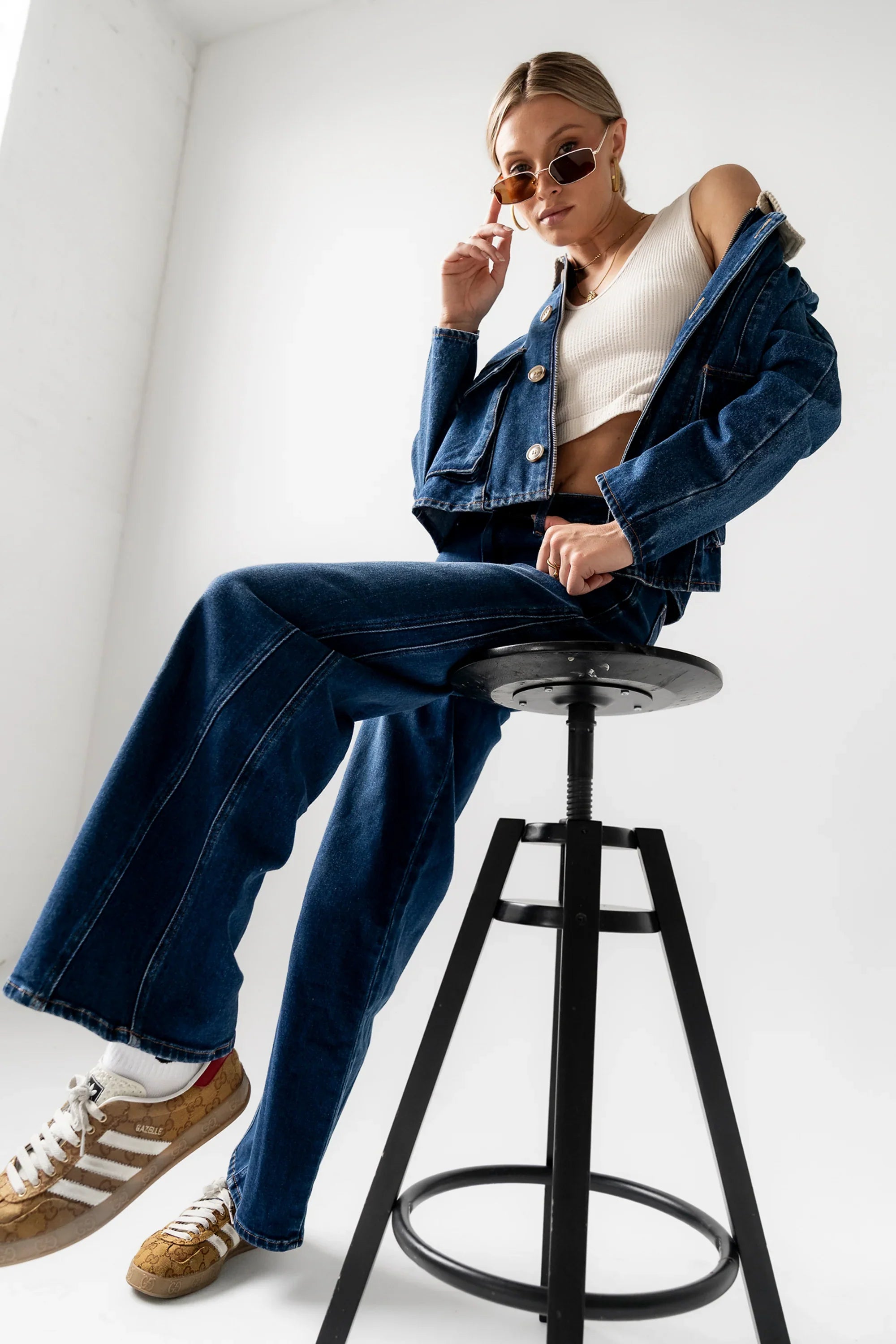 Kate Wide Leg Jeans in Dark Wash