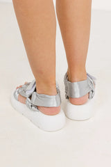 Seychelles Light Up Platform Sandals in Silver FINAL SALE