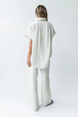 Belen Striped Wide Leg Pants in Denim Blue