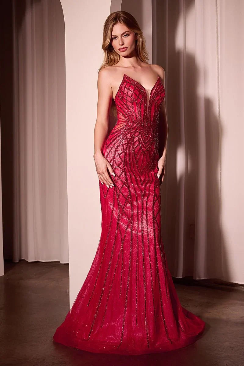 MAXWELL GOWN CRYSTAL STRAPLESS EMBELLISHED MERMAID GOWN
