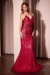 MAXWELL GOWN CRYSTAL STRAPLESS EMBELLISHED MERMAID GOWN