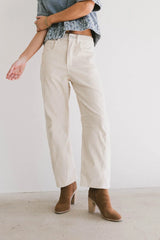 Lisette Barrel Jean in Ivory Courduroy FINAL SALE