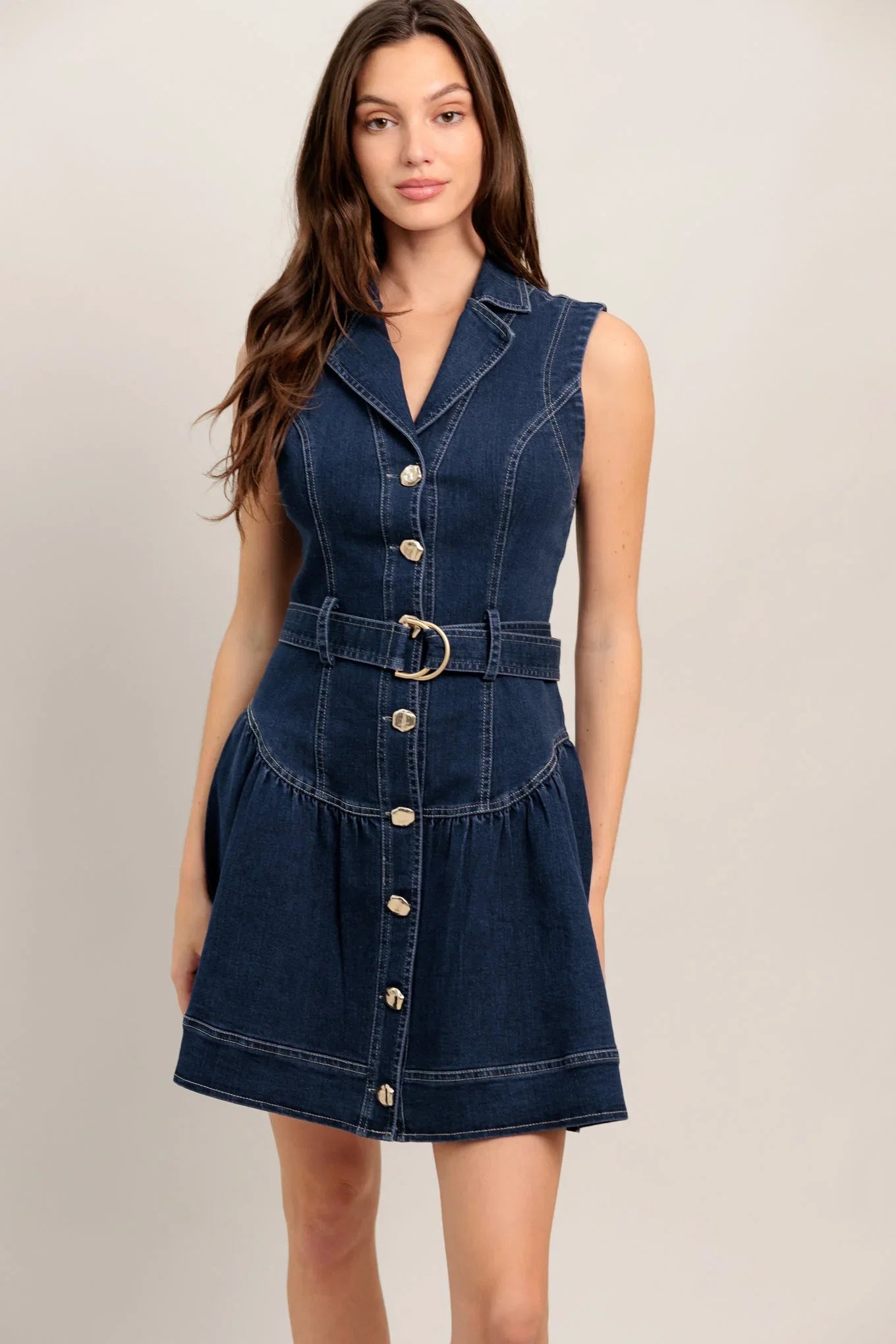 MADE TO FLATTER DENIM MINI DRESS FINAL SALE