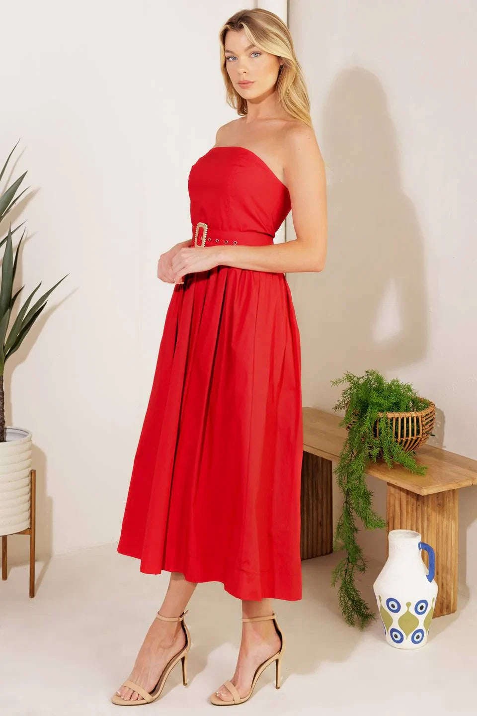 DAYS THAT FADE WOVEN MIDI DRESS FINAL SALE