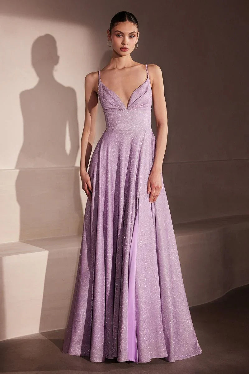 Gwendolyn Gown Shimmer Lace Up Back A Line Evening Dress