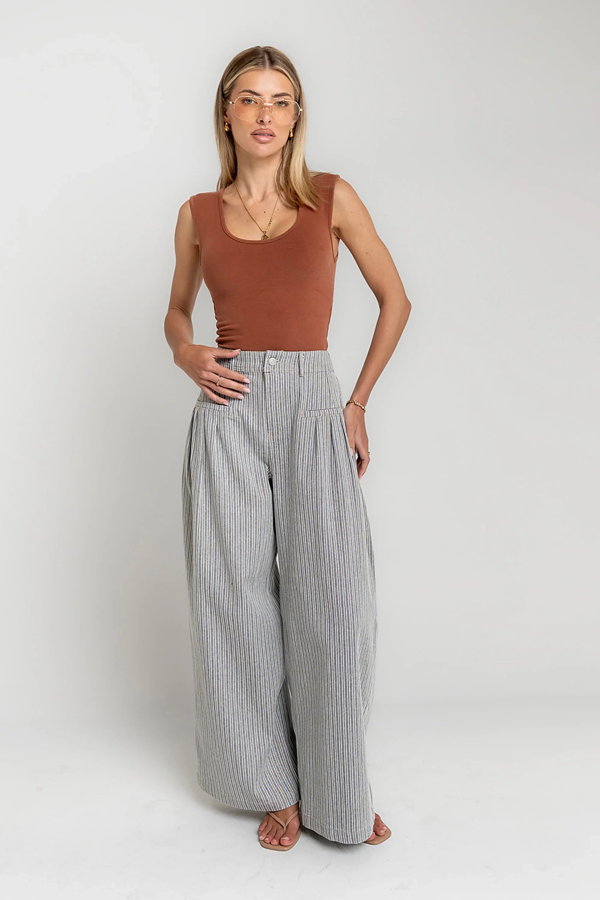 Karol Striped Wide Leg Pants
