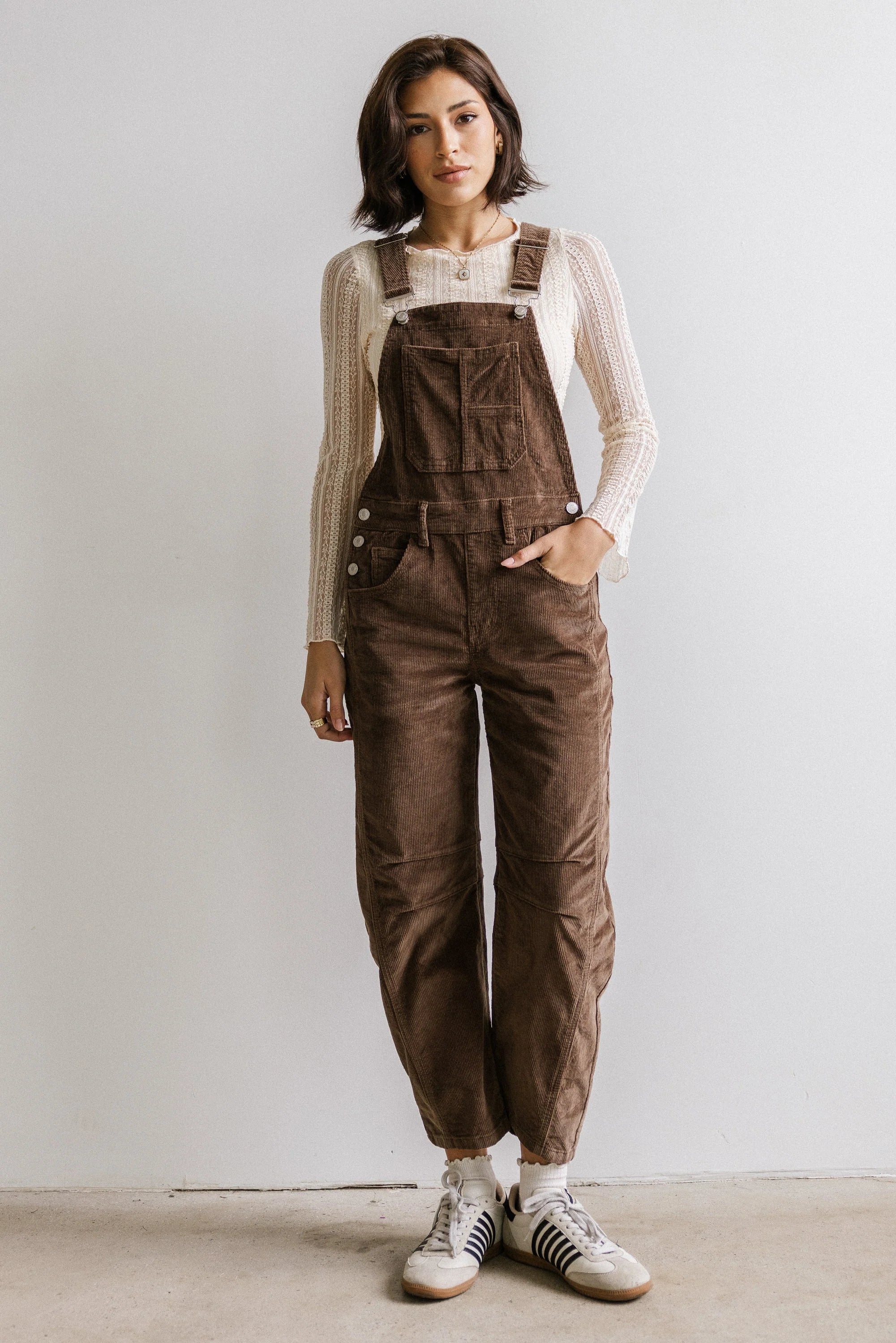Tansy Corduroy Overalls in Brown FINAL SALE