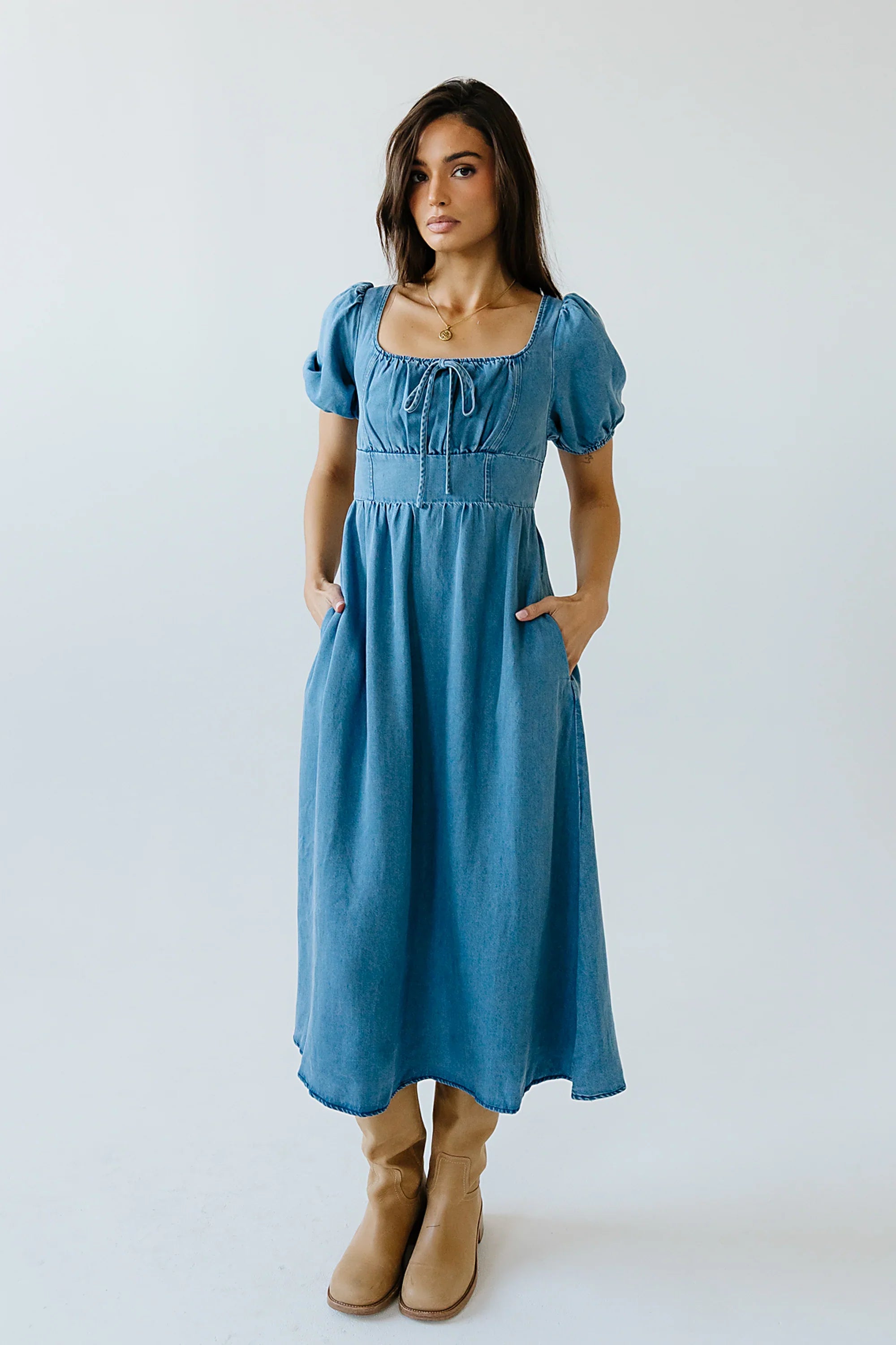Candice Denim Midi Dress FINAL SALE