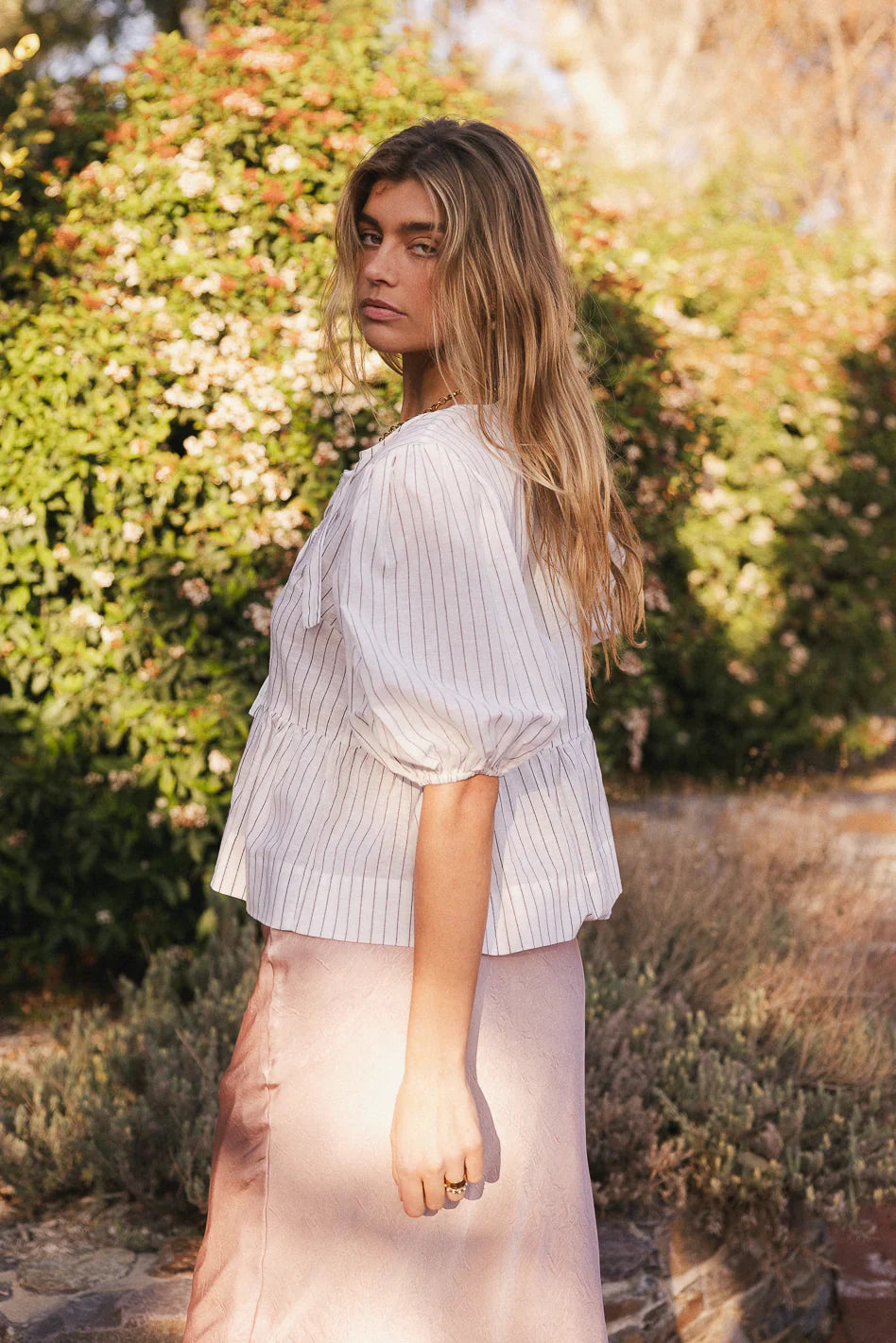Corey Peplum Top in White FINAL SALE