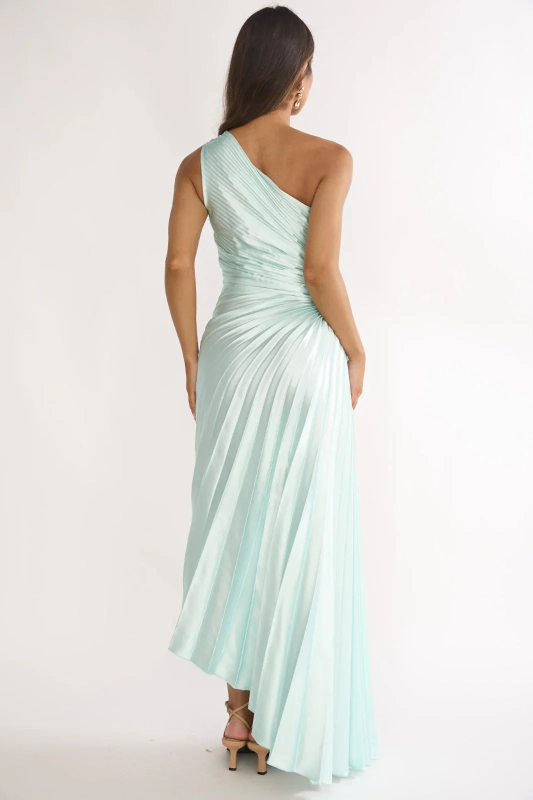 Blaine Maxi Dress Ice Blue Satin Slip Dress