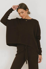 Jesse Waffle Knit Top in Brown FINAL SALE