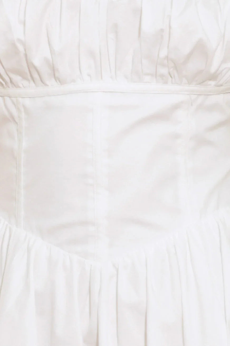 SWEETHEART SERENADE WHITE MIDI DRESS