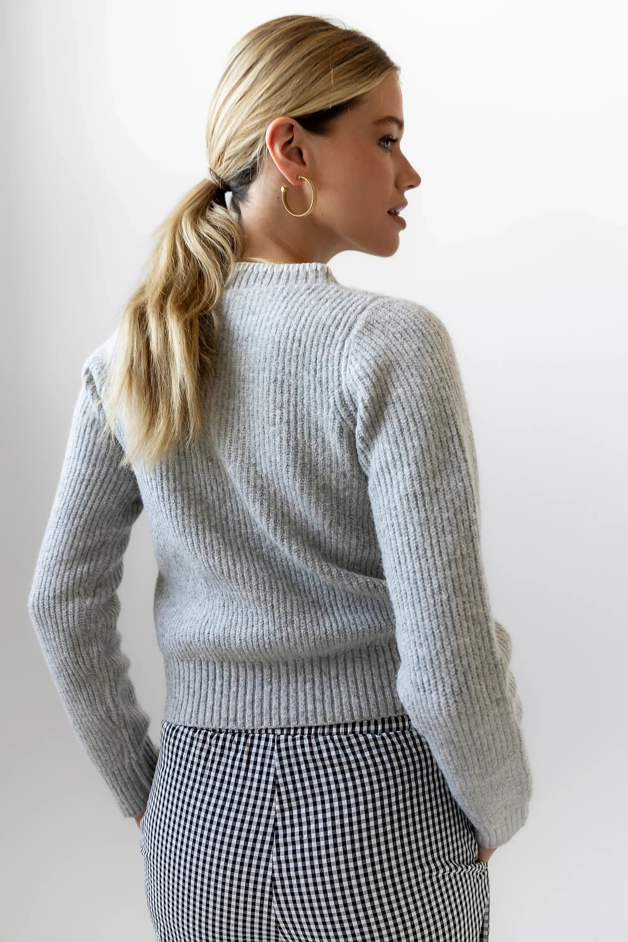 Darren Contrast Cardigan in Heather Grey FINAL SALE