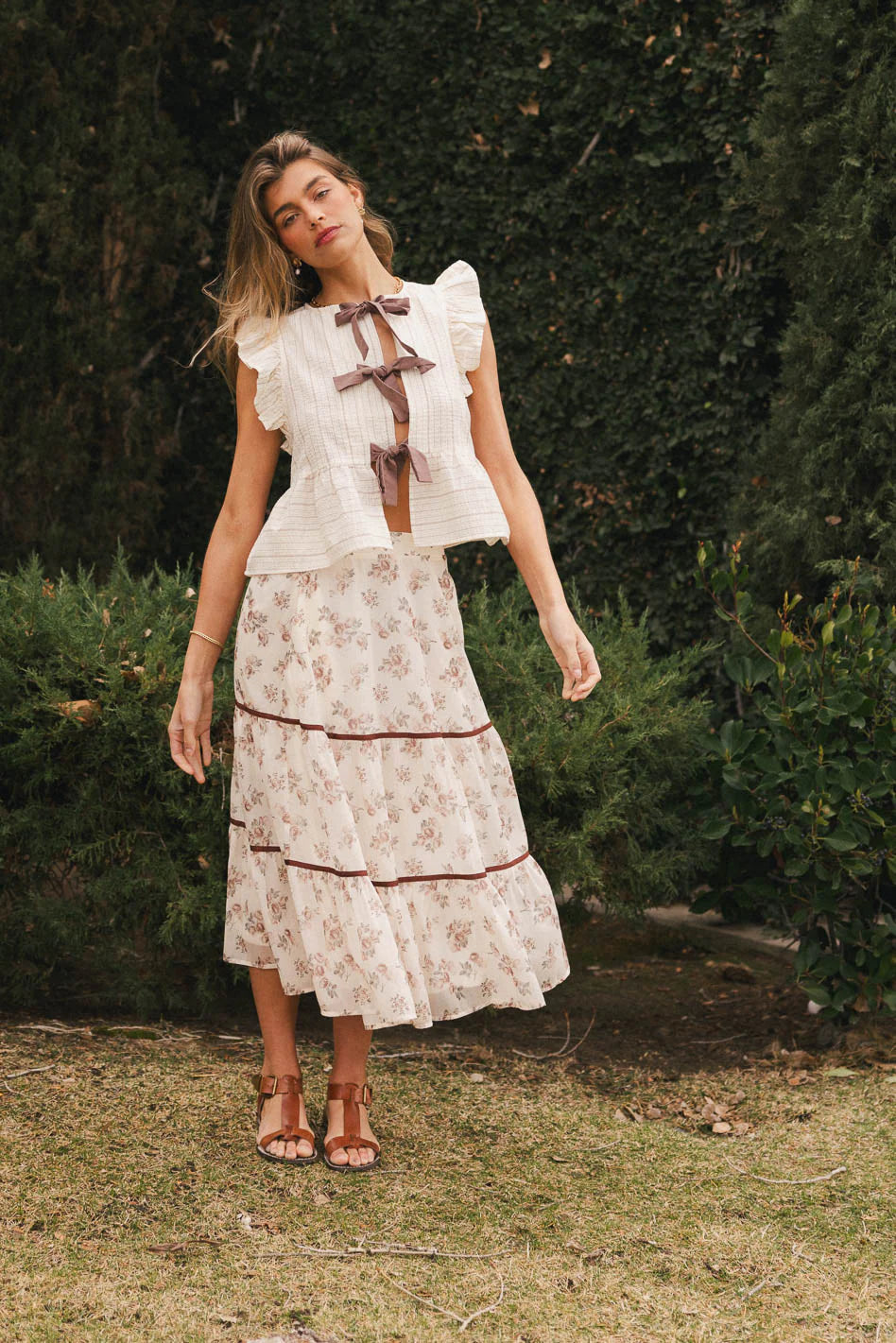 Inara Floral Midi Skirt FINAL SALE