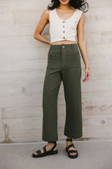 Sadie Wide Leg Pants in Olive FINAL SALE