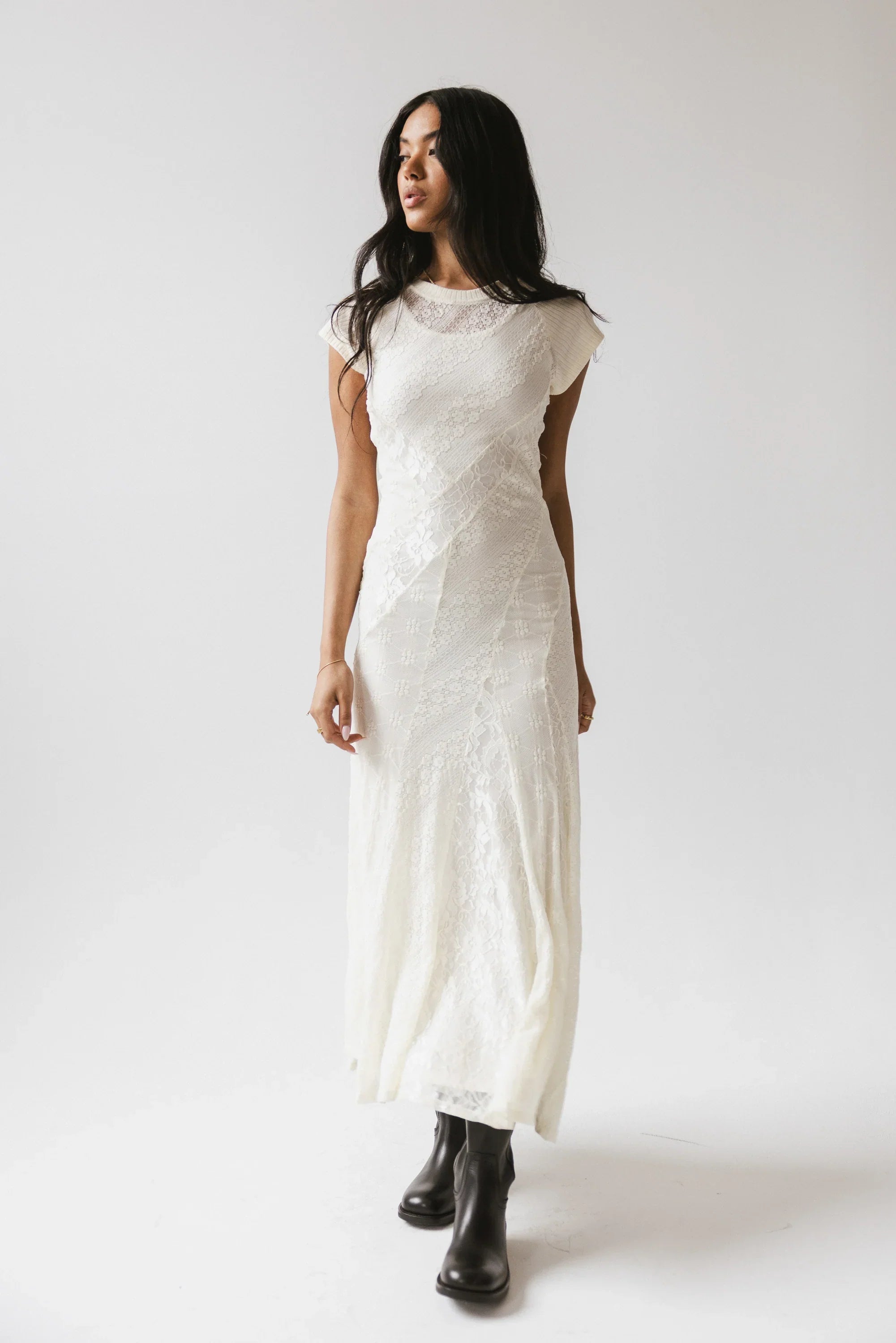 Kameron Lace Maxi Dress in Cream