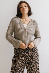 Katie Knit Cardigan in Tan FINAL SALE