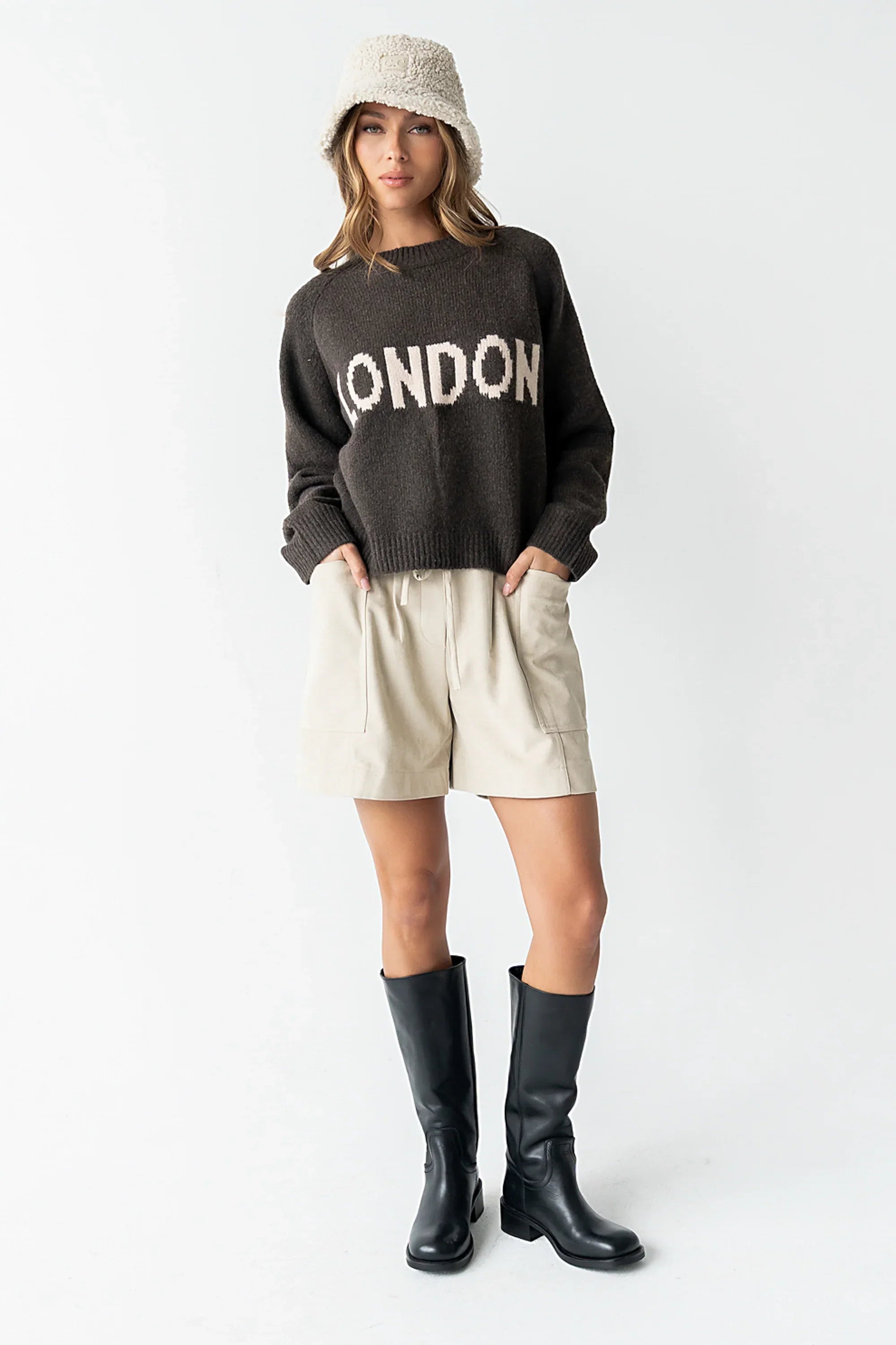 Suzie Graphic Sweater in Brown FINAL SALE
