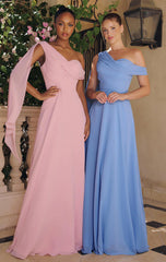 VENUS GOWN ONE SHOULDER CHIFFON DRESS